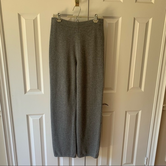 St. John Light Wool-Blend Knit Pants Grey Melange - Picture 3 of 11